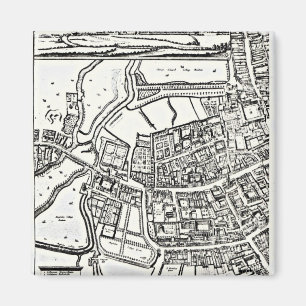 Aimant La carte de Loggan d'Oxford, feuille orientale