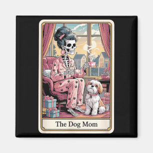 Aimant La carte de tarot squelette de la mère du chien Am