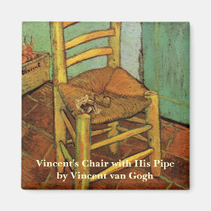 Aimant La chaise de Vincent avec sa pipe par Vincent van 