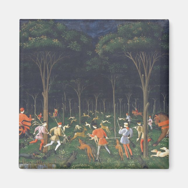 Aimant La chasse dans la forêt (par Paolo Uccello) (Devant)