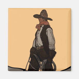 Aimant La couverture du magazine The Cowboy par NC Wyeth