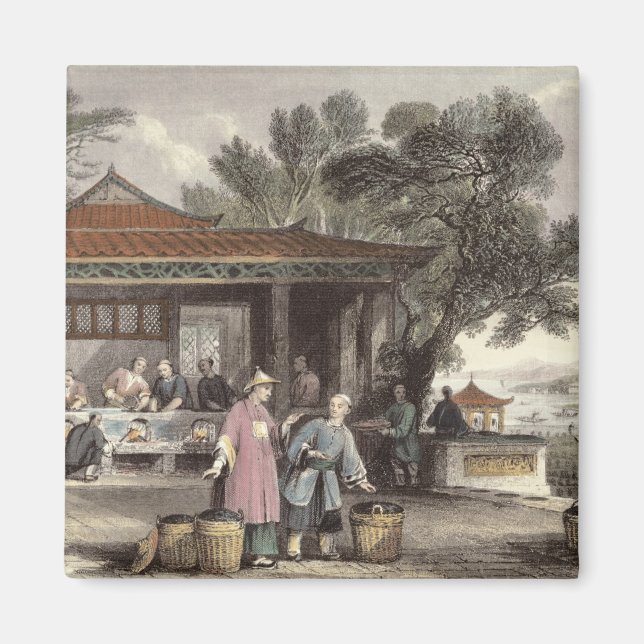 Aimant La culture et la préparation du thé, de 'Chine en (Devant)