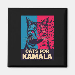 Aimant La dame aux chats sans enfants vote Kamala Harris 