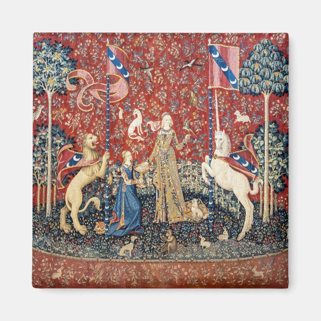 Aimant La Dame et la licorne, Goûtez (Devant)