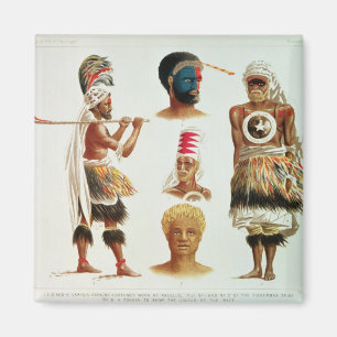 Aimant La diverse danse costume usé chez Nakello, Fidji