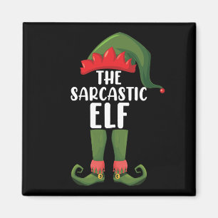 Aimant La famille d'elfes sarcastiques assortie pour Noël