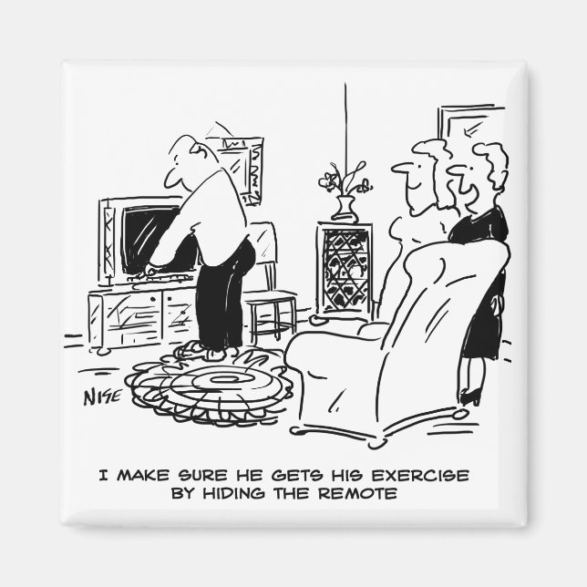 Aimant La femme masque la télécommande de la télévision (Devant)