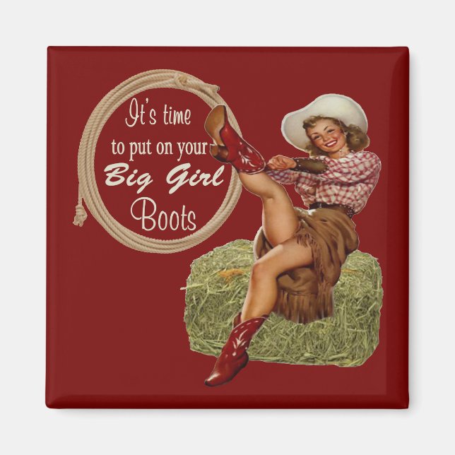 Aimant La Femme Met Sur Vos Grosses Filles Bottes (Devant)