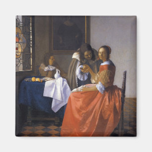 Aimant La fille avec le verre à vin