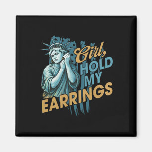 Aimant La Fille Tenir Mes Boucles D'Oreilles Mode De Lutt