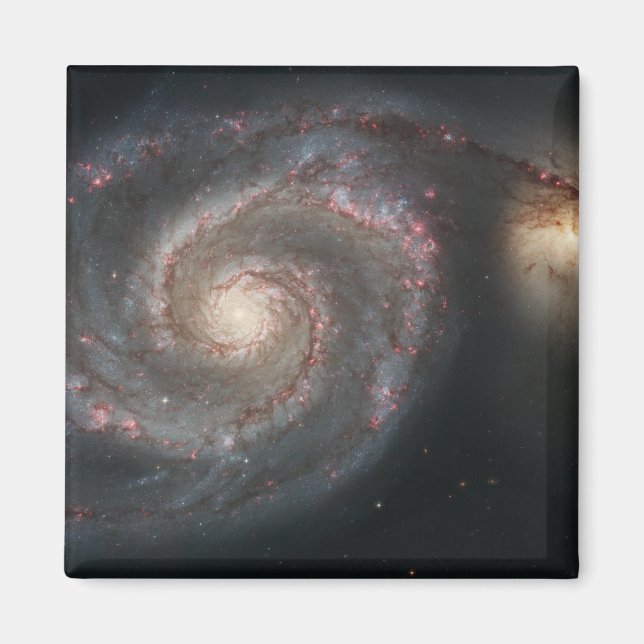 Aimant La galaxie tourbillon (M51) et la galaxie d'accomp (Devant)