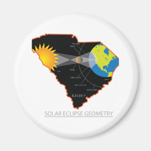 Aimant La géométrie de l'éclipse 2017 solaire à trave