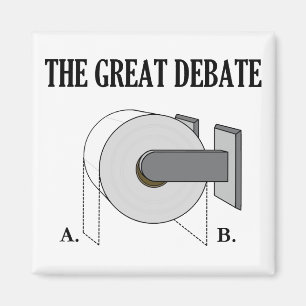 Aimant La grande discussion de salle de bains de papier