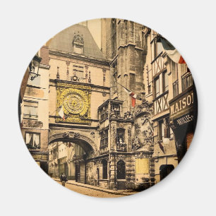 Aimant La grande horloge, cru Photochrom de Rouen, France