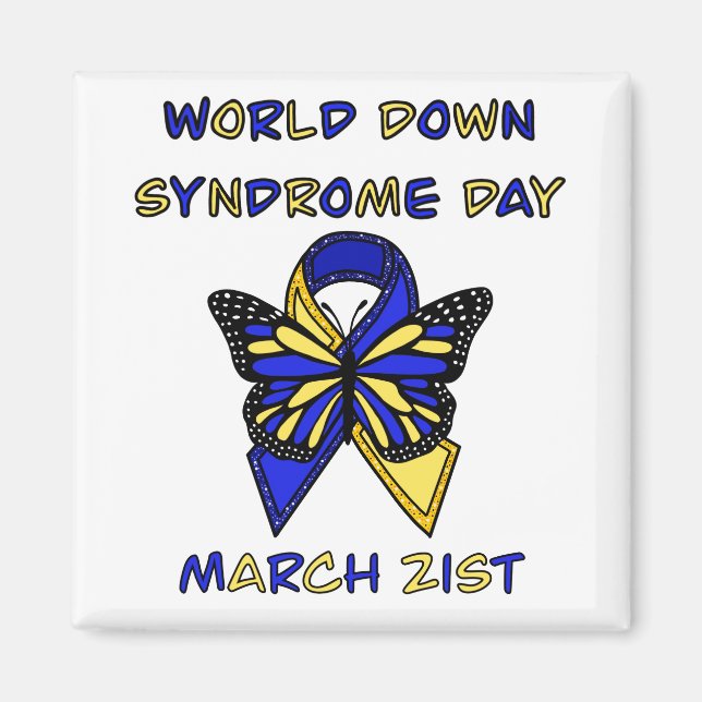 Aimant La Journée mondiale du syndrome de Down est le 21  (Devant)