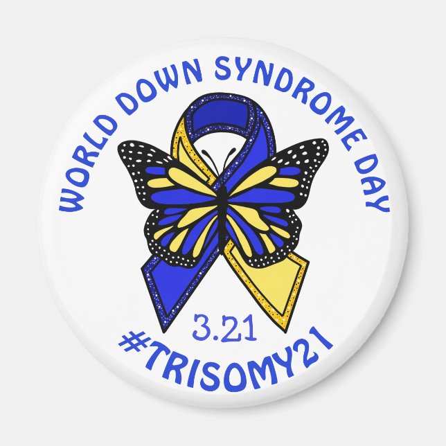 Aimant La Journée mondiale du syndrome de Down est le 21  (Devant)