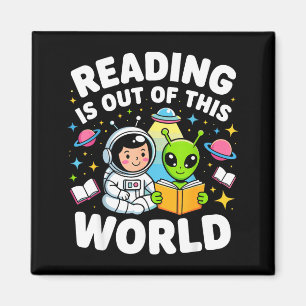 Aimant La lecture est hors de ce monde livres d'astronaut