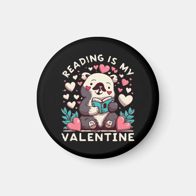 Aimant La lecture est ma Saint-Valentin (Devant)