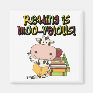 Aimant La lecture est MOO-velous
