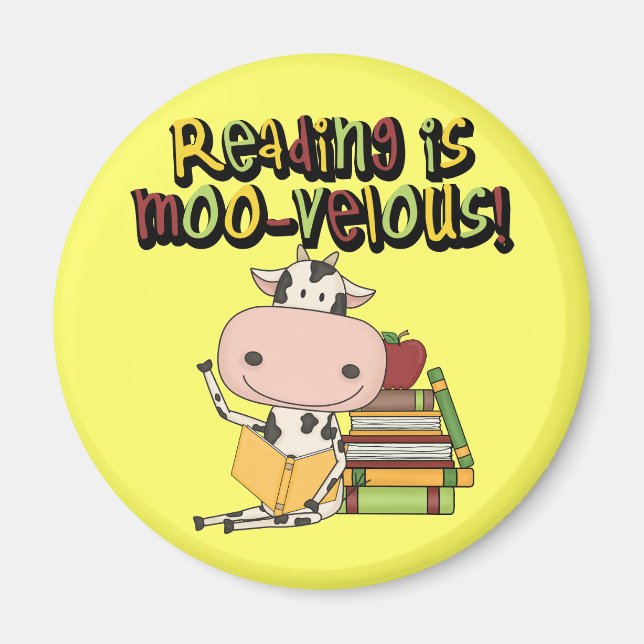 Aimant La lecture est MOO-velous (Devant)