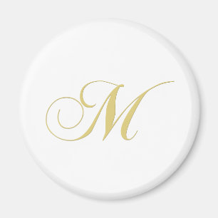 Aimant La lettre M de monogramme d'or choisissent