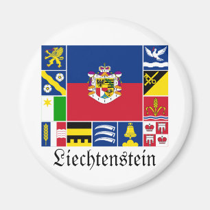 Aimant La Liechtenstein et ses drapeaux de Gemeinde
