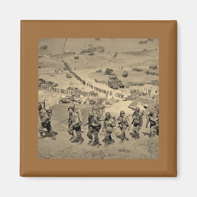 Aimant La Longue Ligne Depuis La Plage D'Omaha (Devant)