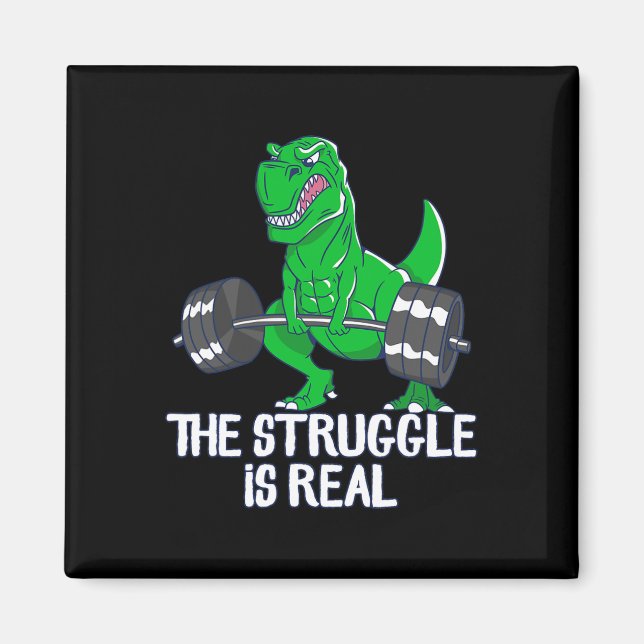 Aimant La Lutte Est Vraiment Drôle T-rex Gym Exercice (Devant)