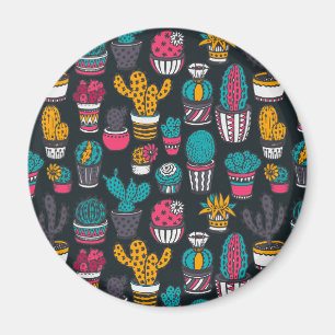 Aimant La Main Drawn Cactus dans Sketch Style Pattern