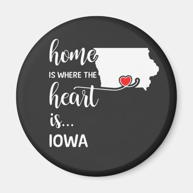 Aimant La maison de l'Iowa est le coeur (Devant)