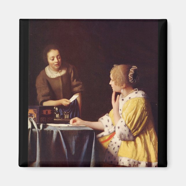 Aimant La maîtresse de maison par Johannes Vermeer (Devant)