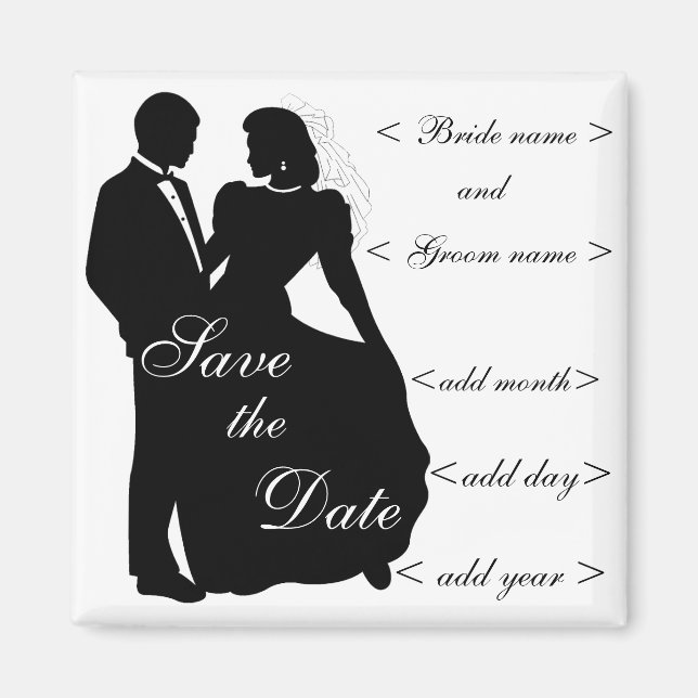 Aimant La mariée dansante et la chambre Silhouette Faveur (Devant)