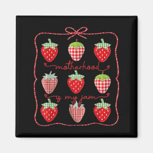 Aimant La maternité est un ruban coquette à la fraise mam