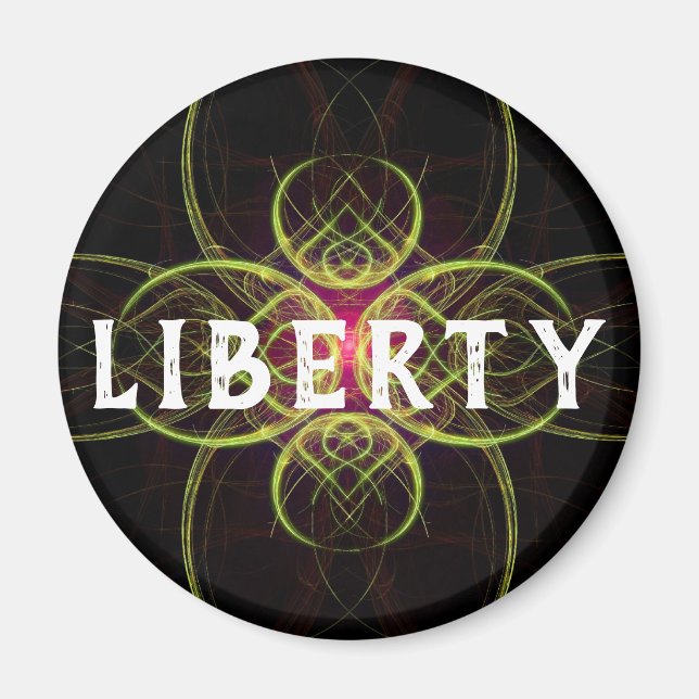 Aimant La Médaillon Rouge Liberté ou votre nom (Devant)