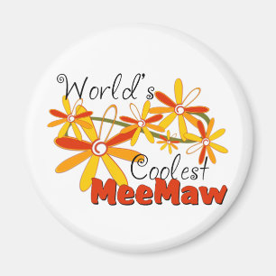 Aimant La Meemaw la plus cool du monde floral
