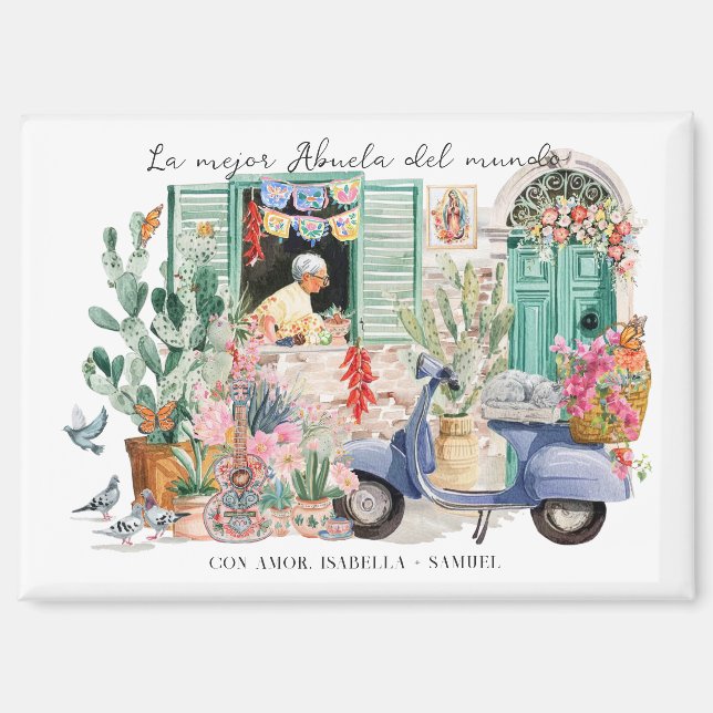Aimant La Mejor Abuela del Mundo | Personalized (Recto)