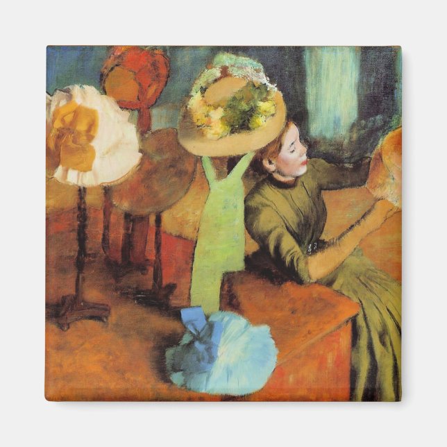 Aimant La Millinery Shop par Edgar Degas, (Devant)