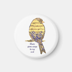Aimant La musique donne mon oiseau de note de musique