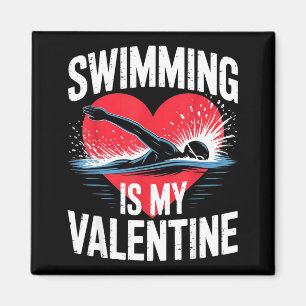 Aimant La natation est un nageur de la Saint-Valentin drô