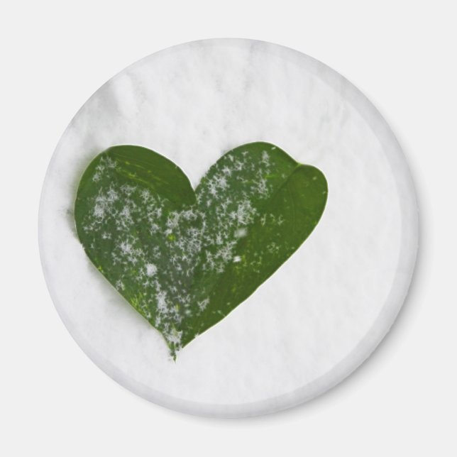 Aimant La neige d'hiver de la nature Coeur romantique de  (Devant)
