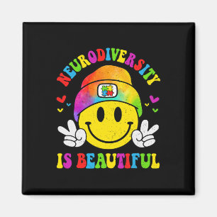 Aimant La Neurodiversité est beau sourire Visage Autisme 