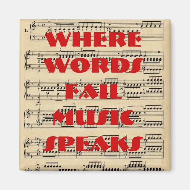 Aimant Là où les mots échouent, la musique parle d'aimant (Devant)