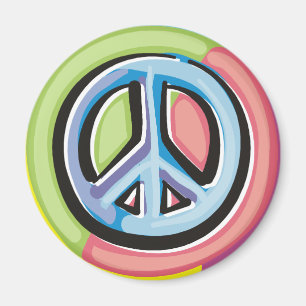 Aimant La paix signent dedans des couleurs en pastel