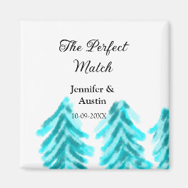 Aimant La parfaite correspondance hiver pin bleu mariage 