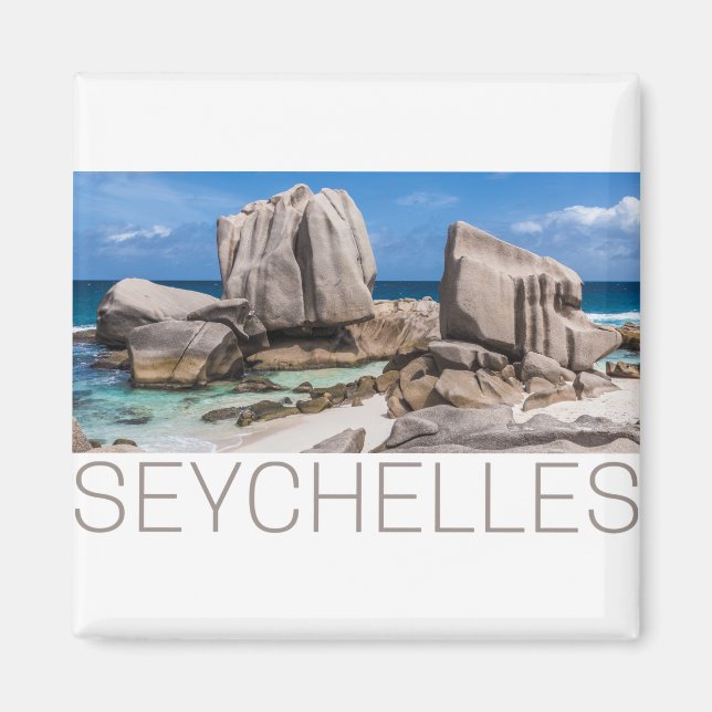 Aimant La plage des Seychelles à La Digue (Devant)