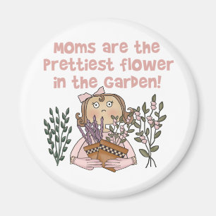 Aimant La plus jolie fleur de maman dans le jardin