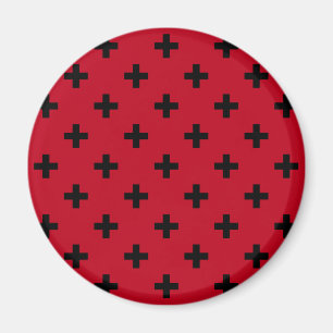 Aimant La polka noire croise en rouge