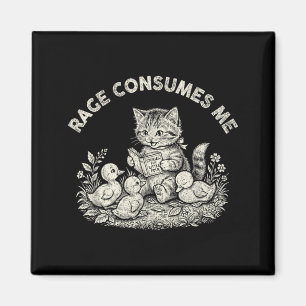 Aimant La rage me consume Chat Fleur Mignon Drôle de Mème