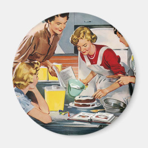 Aimant La rétro annonce vintage de femmes nous a laissé