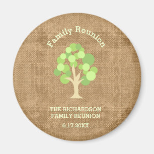 Aimant La Réunion de famille verte rustique mignonne